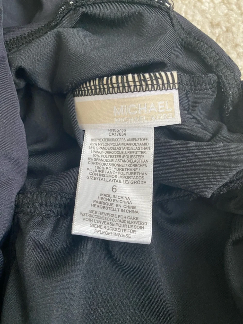 Michael Kors new One-Piece Swimsuit with Black & White Floral Cover-Up - Picture 3 of 4